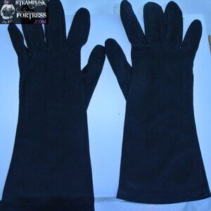 VINTAGE BLACK WRIST LENGTH HANSEN COMPLEXION SIZE 8 COTTONY SOFT GLOVES- MASS PR